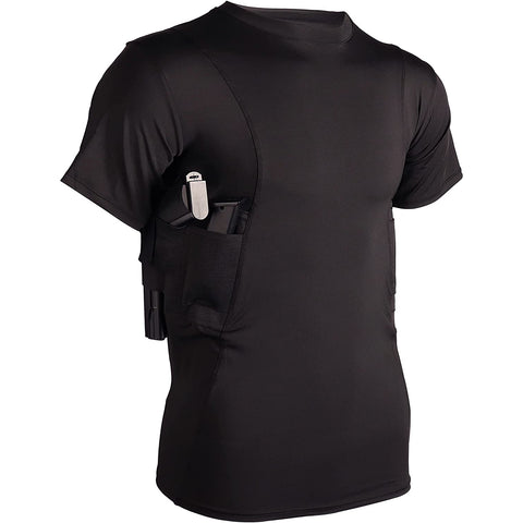 Lilcreek Men's Concealed Carry T-Shirts, Gun Holsters Shirt for Pistols,Compression CCW Tactical Clothing for Men